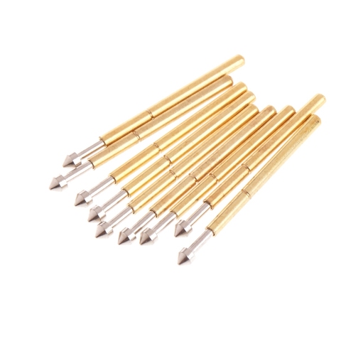 OOTDTY 100pcs Gold Plated Spring Test Probe Pogo Pin 1.3mm Conical Head 1.0mm Thimble For Power Tool P75-E2 ► Photo 1/6