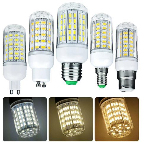 1000 Lumen 6W 12W 15W 20W 25W LED Corn Light Bulbs 110V 220V E27 B22 Luce LED E14 G9 GU10 Screw Base Neutral White Lamps 360 Ray ► Photo 1/6