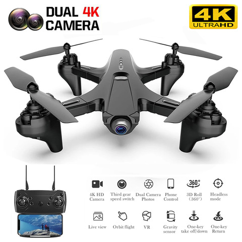 RC Quadrocopter with 4K Dual Camera Drone One-Key Return Four-aixes Reomote Control HD FPV Quadcopter Toy for Boy Friend ► Photo 1/6