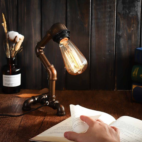 Bedroom Decoration, Industrial Water Pipe Table Lamp