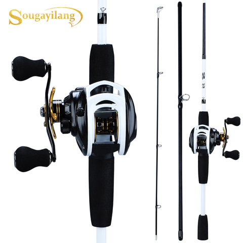 Sougayilang New Fishing Rod Reel Combo Portable  3 Sections   175CM Lure Fishing Rod and 9+1BB Baitcasting Reel Set ► Photo 1/6