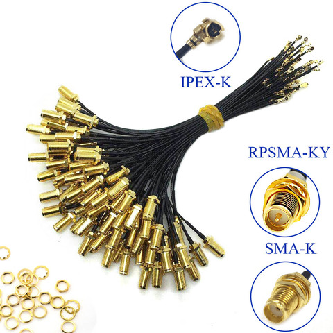 5pcs SMA Connector Cable Female to uFL/u.FL/IPX/IPEX UFL to SMA Female RG1.13 Antenna RF Cable Assembly  RP-SMA-K ► Photo 1/6