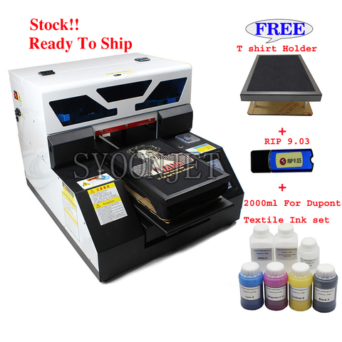 Touch Screen Auto dtg A4 dark  light T-shirt Jeans textile fabric hoodies Printer with Textile ink set for Dupont ink ► Photo 1/6