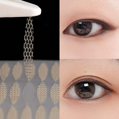 240pcs/5 Packs Gauze Mesh-Lace Invisible Double-fold Eyelid Sticker Transparent Invisible Self-adhesive Eyelid Tape Sticker ► Photo 1/6