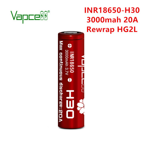 Free shipping Vapcell original H30 18650 3000mah 20A rewrap HG2L 3.7v li-ion rechargeable battery for Flashlight batteries ► Photo 1/1