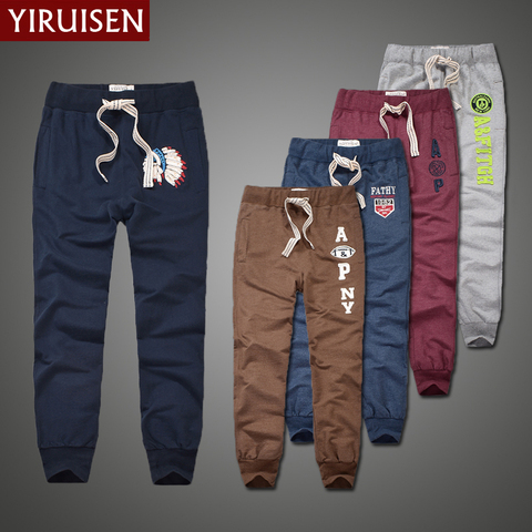 Wholesale YiRuiSen Brand 100% Cotton Lightweight Sweatpants For Men Patchwork Casual Long Sweat Pants Men Autumn Clothing ► Photo 1/6