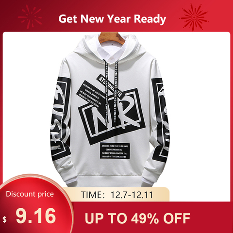 New Casual Black White HOODIE Men Hip Hop Street Wear Letter Print Sweatshirts Skateboard Men/Woman Pullover Hoodies Male Hoodie ► Photo 1/6