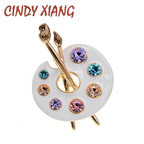 CINDY XIANG Draw Palette Brooch Creative Rhinestone Pins And Brooches Women And Men Pin 2 Colors Available Suit Accessories ► Photo 1/6