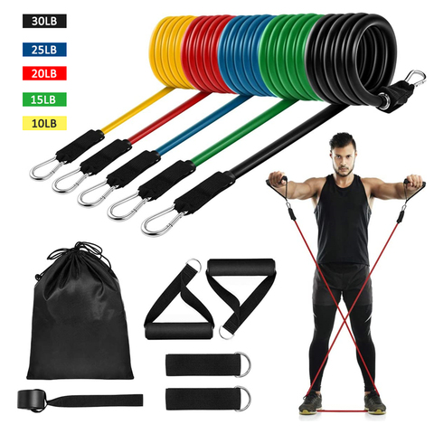 16 Pcs Resistance Bands Set Fitness Bands Resistance Gym Equipment Exercise Bands Pull Rope Fitness Elastic Training Expander ► Photo 1/1