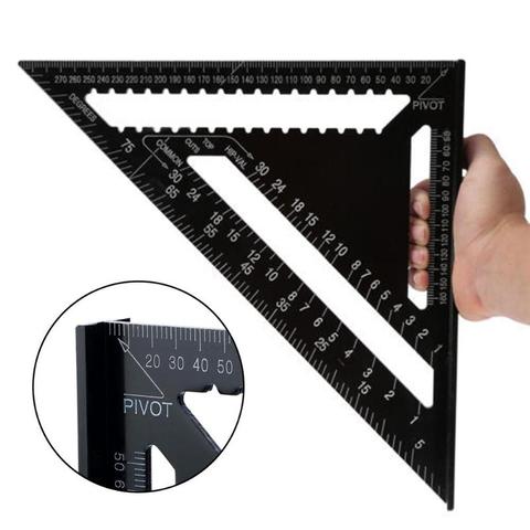 12 inch Metric Aluminum Alloy Triangle Angle Ruler Protractor Woodworking Measurement Tool 30cm Quick Read Square Layout Gauge ► Photo 1/6