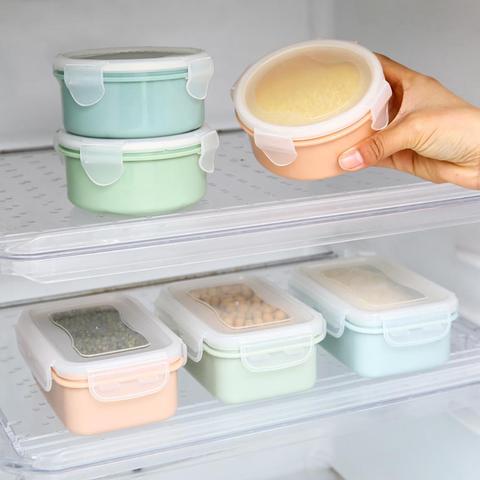 Round/Rectangle Lunch Box Plastic Stoarge Box  Food Storage Container Food Container Bento Box Kitchen Stoarge Organizer ► Photo 1/6