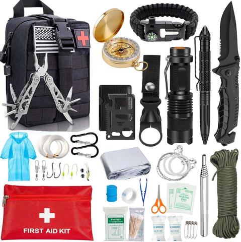 EDC Survival Kit Gear Tool Kit 47 IN 1 Emergency SOS Survival Tools Emergency Blanket Tactical Pen Flashlight Pliers Wire Saw ► Photo 1/6