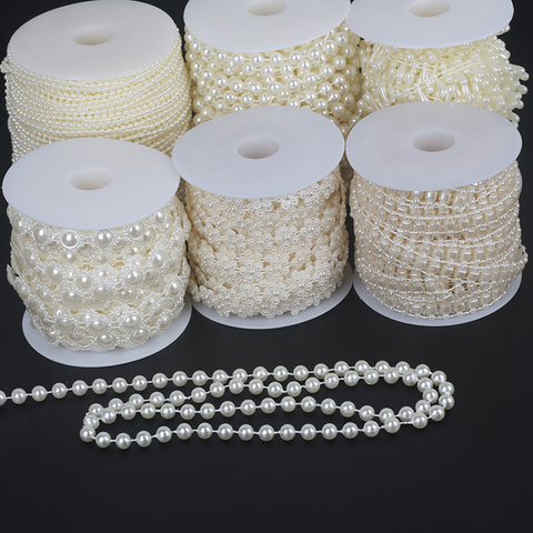 2-10meters Multi Size Ivory Color ABS Imitation Pearl Beads Chain For DIY Craft Scrapbook Decoration Supplies ► Photo 1/6
