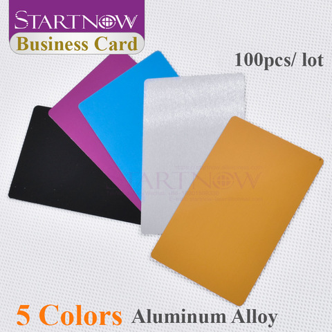 100pcs/lot Multicolor Business Card Smooth Blank Name Cards Aluminium Alloy Metal Sheet Debugging Laser Engraved Marking Machine ► Photo 1/6