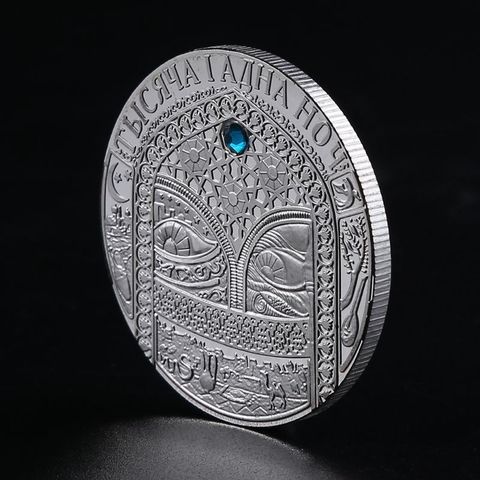 Love Couple Silver Plated With Diamond Coin Russia Belarus Souvenir Coins Gifts ► Photo 1/2