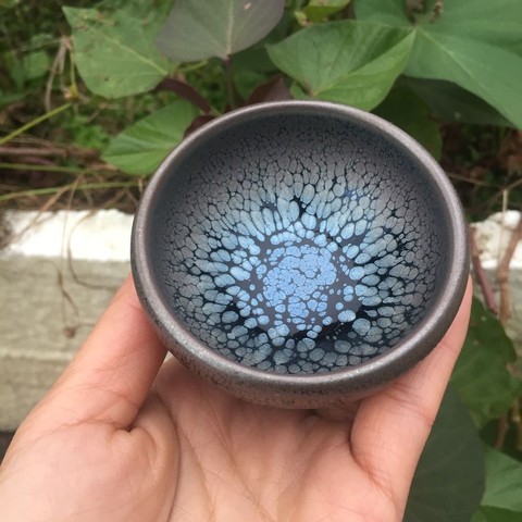 JZ202 Chinese Jian kiln tea bowl with oilspot glaze Small Tenmoku Tea Cup Natural Ceramic High Temporature Fired Eco-friendly ► Photo 1/6