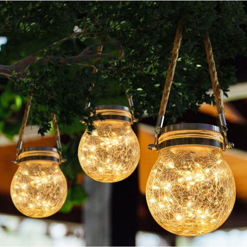 Crystal Ball Solar Lamp Waterproof 30 LEDs Fairy Lights Hanging Lamp Garden Outdoor Christmas Wedding Decor String Chandelier ► Photo 1/1