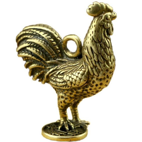 Cock Casting Animal Mini 3D Figurine Retro Style Metal Sculpture Home Office Room Desktop Decoration Collect Ornaments Gift ► Photo 1/6