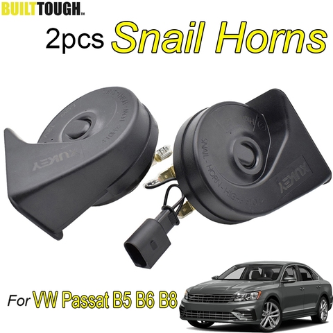 2Pcs/set Car Snail Horns 12V 110-125db 410/510Hz Waterproof High Low Pitch Auto Horn For VW Passat B6 B7 B8 2005 2006 2007 2008- ► Photo 1/6