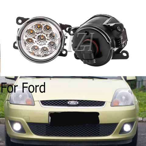 2pcs fog lights For Ford Focus MK2/3 Fusion Fiesta Tourneo Transit 2001-2015 with LED bulbs Fog Lamp Assembly Super Bright ► Photo 1/6