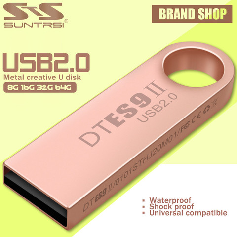 Suntrsi USB Flash Drive 8 16 32 64G pendrive 128G Pen drive  флешка waterproof  u-disk 2.0 colorful usb stick gift for PC ► Photo 1/6
