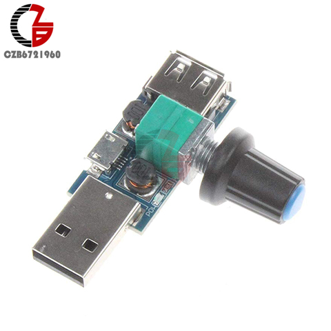 5V USB Fan Stepless Speed Controller Regulator with Switch Speed Module DC 4-12V to 2.5-8V 5W Motor Speed Regulator ► Photo 1/6