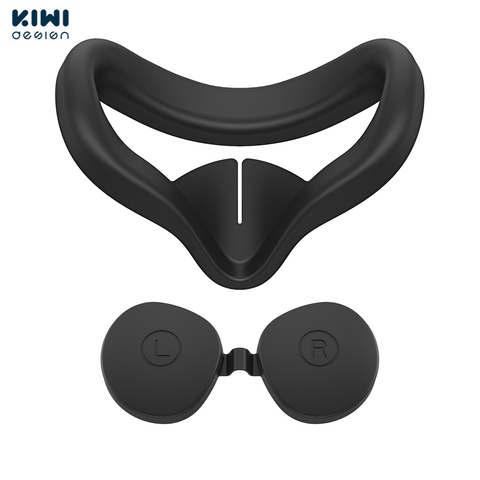 KIWI design Ultra Thin 0.8 mm VR Silicone VR Facial Interface For Oculus Quest 2 With Lens Cover Gaming Face Cover Pads ► Photo 1/6
