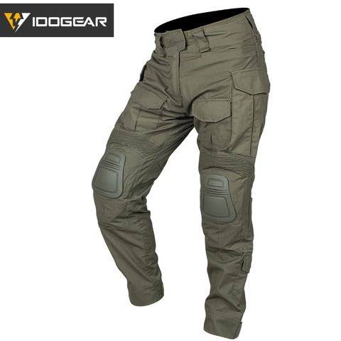 IDOGEAR G3 Combat Pants with Knee Pads Airsoft Military Tactical Trousers  CP Gen3 Range green CT Cotton polyster ► Photo 1/6
