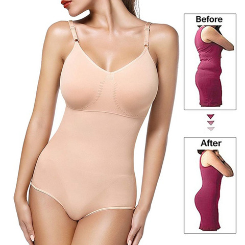 Women’s Firm Tummy Control Full Body Shapewear Seamless Bodysuit Slimming Underwear Waist Trainer Body Shaper Briefer Corset ► Photo 1/6