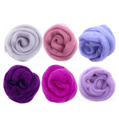 10g/50g/100g Purple Series Wool Fibre Flower Animal Toy Wool Roving Needle Felting Spinning DIY Craft Materials Felt Christmas ► Photo 1/6
