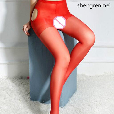 Shengrenmei Women Stockings Open Crotch Pantyhose Femme Tights Silk Stockings Women Plus Size White Red Lingerie Medias De Mujer ► Photo 1/5