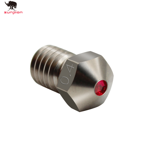 3d printer parts High Temperature Titanium Alloy E3D  Ruby Nozzle V6 1.75mm Nozzles 0.4mm For PETG ABS PET PEEK NYLON 1pcs ► Photo 1/6