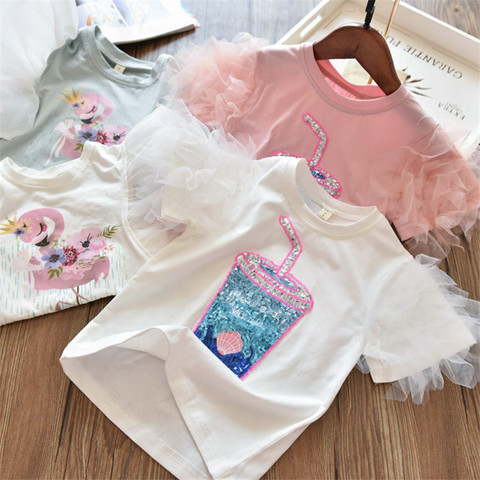 2022 3 5 6 7 8 Years Unicorn Girls T-Shirt Boys Short Sleeve Tee Tops Kids Cartoon Printing Clothes Children Birthday Party Wear ► Photo 1/6