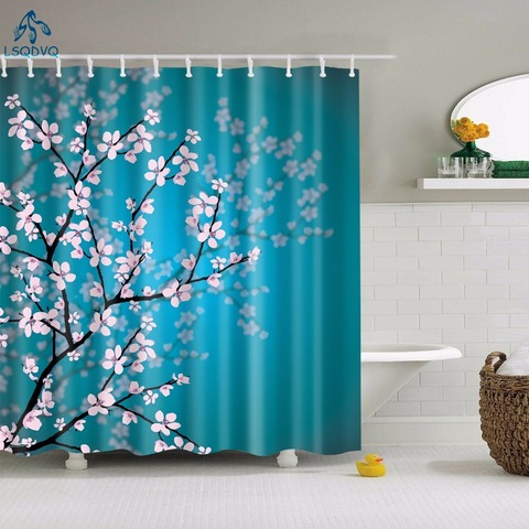 Floral Bamboo Dandelion Maple Leaf Flower Fabric Waterproof Polyester Shower Curtains Bathroom Curtain Bath Accessory Printing ► Photo 1/6