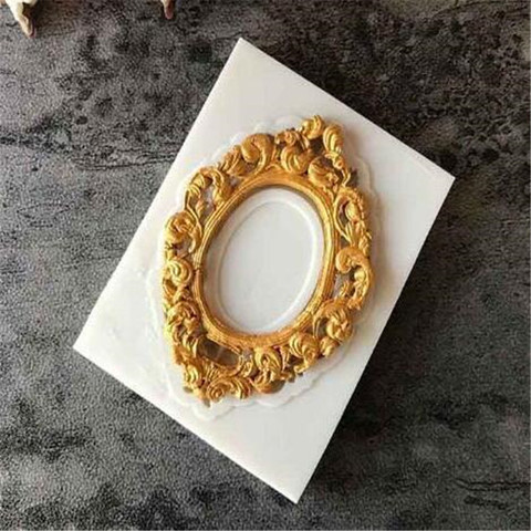 Nice Border European Relief Silicone Mold Fondant Mold Frame Mirror Cake Decorating Tools Chocolate Gumpaste Mold # M207 ► Photo 1/4