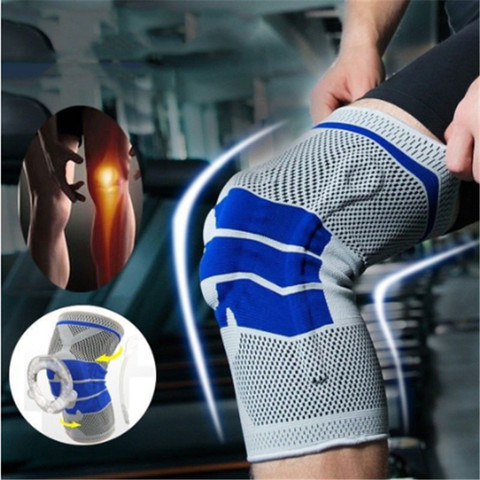 Sports Knee Pads Knee Support Silicone Spring Knee Protector Brace Basketball Running Knee Pad Dance Kneepad Tactical Kneecap ► Photo 1/6