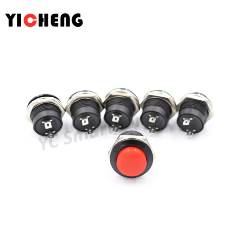 1pcs  Momentary SPST NO  Round Cap Push Button Switch AC 6A/125V 3A/250V 6color R13-507 momentary push button ► Photo 1/6