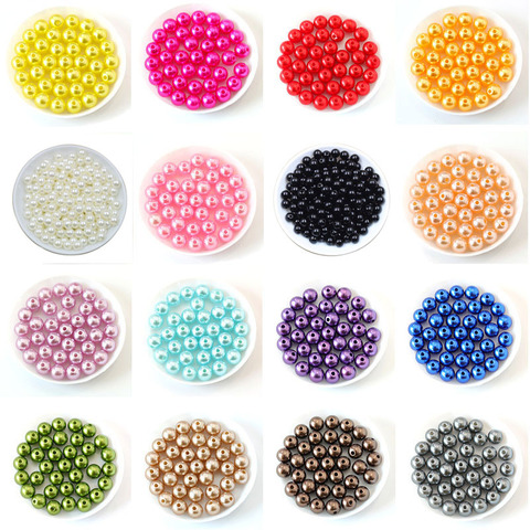 100pcs/bag With Hole ABS Imitation Pearl Beads 4/6/8/10/12MM Round Plastic Acrylic Spacer Bead for DIY Jewelry Making Findings ► Photo 1/6
