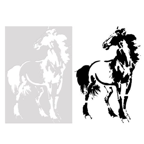 26*18cm Animal  horse Stencils  DIY Craft Layering Stencils For Walls Painting Scrapbooking Stamping Stamp Album Decorative ► Photo 1/2