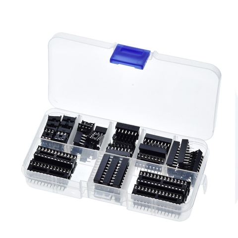 GREAT IT 66PCS/Lot DIP IC Sockets Adaptor Solder Type Socket Kit 6,8,14,16,18,20,24,28 pins New ► Photo 1/6