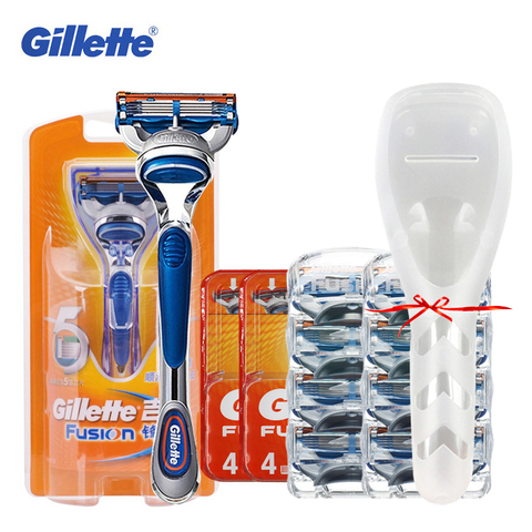 Gillette Fusion Shaving Razor Blades for Men Shave Shaver Blades Washable Cuchillas afeitadoras 1 Razor Handle 9 Blade Refills ► Photo 1/6