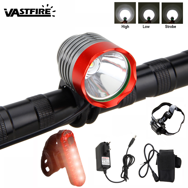 Rear light Rechargeable 5000Lm CREE XML T6 LED Bicycle Lamp Bike Head Headlight 
