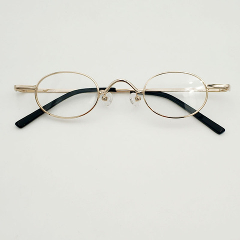 Elliptical forming human glasses, very small lens size, gold, black, silver, myopic optical prescription glasses ► Photo 1/6