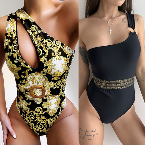 High Waist 2022 Sexy Women One Piece Swimsuit Swimwear Female One Shoulder  Thong Brazilian Monokini Bathing Suit Women - Price history & Review, AliExpress Seller - Oix