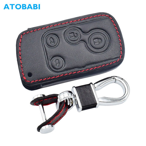 Leather Car Key Cover For Honda Freed Spike Hybrid StepWGN Elysion 4 Buttons Smart Remote Control Fob Case Keychain Protect Bag ► Photo 1/6