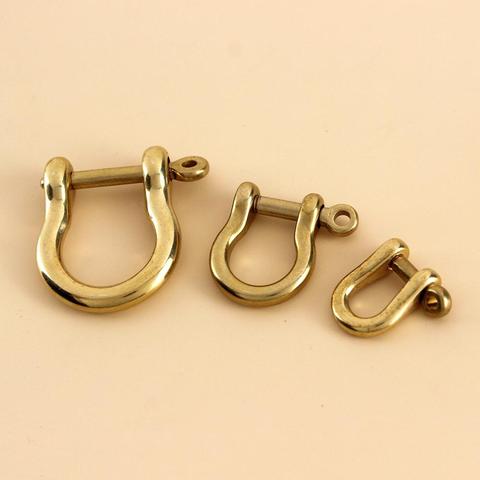 Solid Brass Carabiner D Bow Shackle Fob Key Ring Keychain Hook Screw Joint Connector Buckle ► Photo 1/6