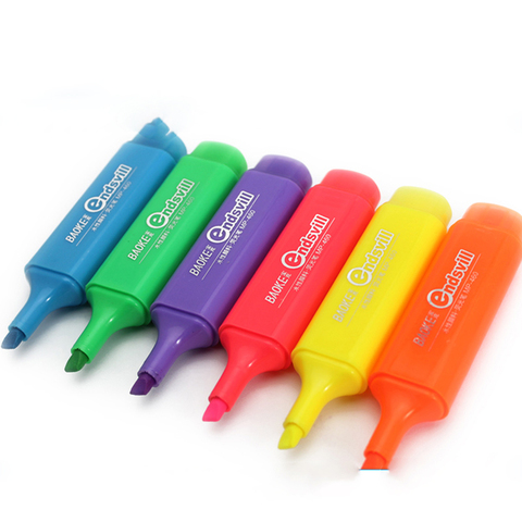 6 color head fluorescent marking highlighter pen  Marker Pens Markers Painting Drawing Stationery Office school supplies Writing ► Photo 1/6