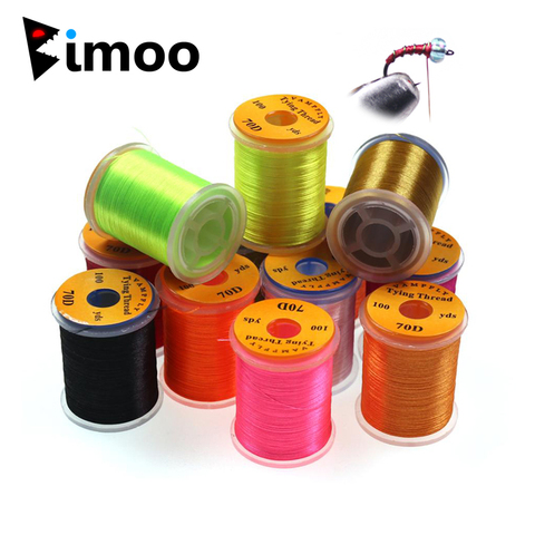 Bimoo 12 Colors 70D Fly Tying Thread for Midge Nymph Small Dry Flies Size 14~22 Fly Fishing Lure Making knitting Material UV ► Photo 1/6