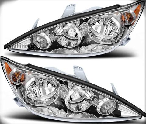 Sulinso 2 PCS Black Headlights Head Lamps LE SE 4Dr Sedan JDM Diamond Fits For Toyota Camry ► Photo 1/6