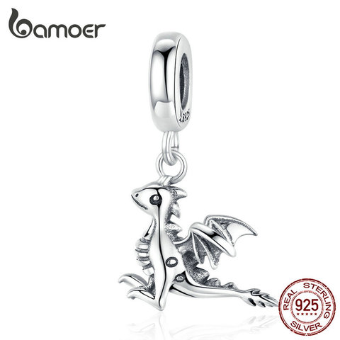 bamoer 3D Drogon Smaug Pendant Charm Sterling Silver 925 Jewelry Original Charms fit Bracelet Necklace European Jewelry SCC1322 ► Photo 1/6